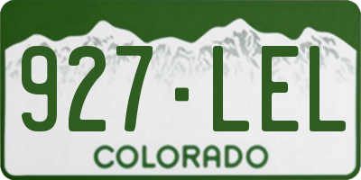 CO license plate 927LEL