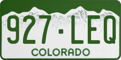 CO license plate 927LEQ