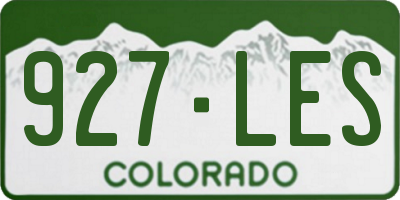 CO license plate 927LES