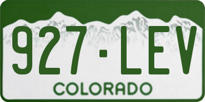 CO license plate 927LEV