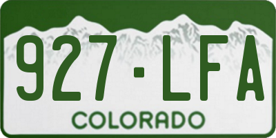 CO license plate 927LFA