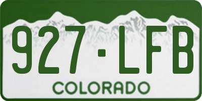 CO license plate 927LFB
