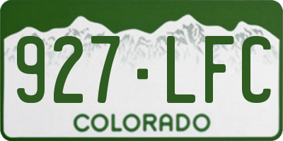 CO license plate 927LFC