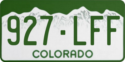 CO license plate 927LFF