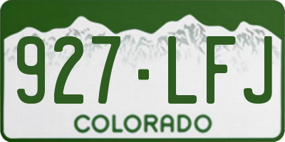 CO license plate 927LFJ