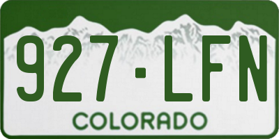 CO license plate 927LFN