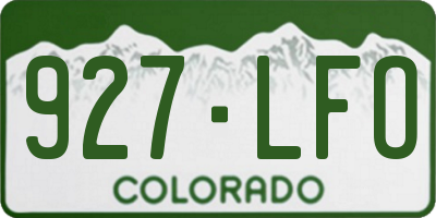CO license plate 927LFO