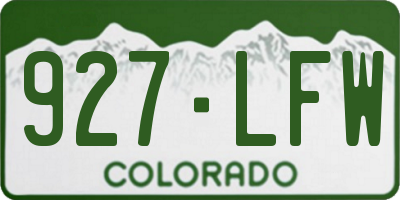 CO license plate 927LFW