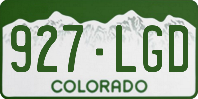 CO license plate 927LGD