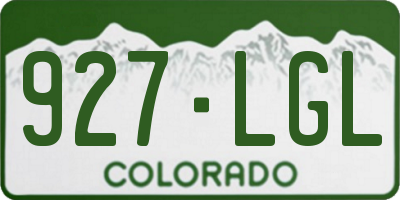 CO license plate 927LGL