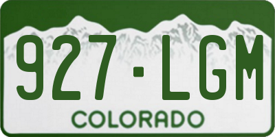 CO license plate 927LGM