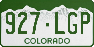 CO license plate 927LGP