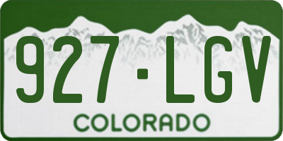CO license plate 927LGV