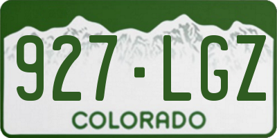 CO license plate 927LGZ
