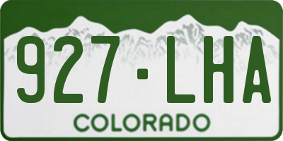 CO license plate 927LHA
