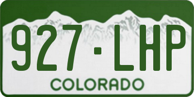 CO license plate 927LHP