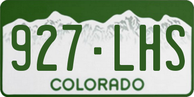 CO license plate 927LHS