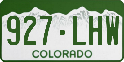CO license plate 927LHW