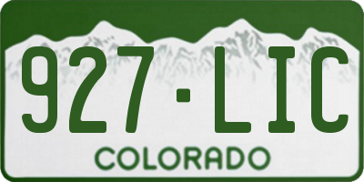 CO license plate 927LIC