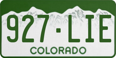 CO license plate 927LIE