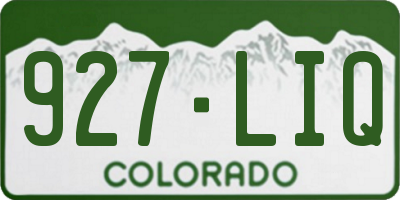 CO license plate 927LIQ