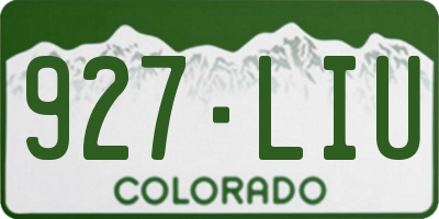 CO license plate 927LIU