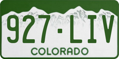 CO license plate 927LIV