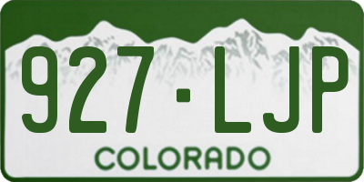 CO license plate 927LJP