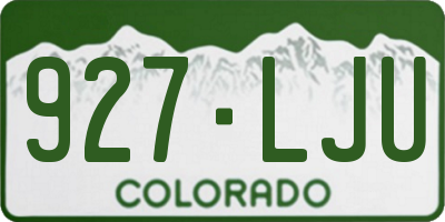 CO license plate 927LJU