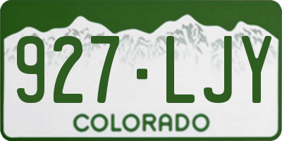 CO license plate 927LJY
