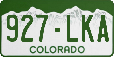 CO license plate 927LKA