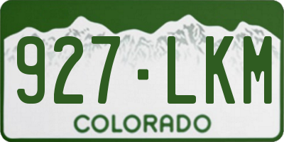 CO license plate 927LKM