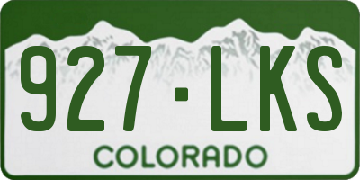 CO license plate 927LKS