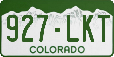CO license plate 927LKT