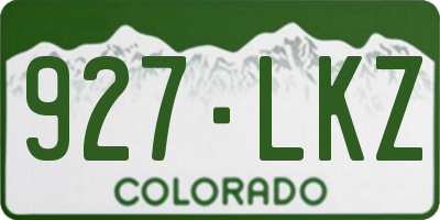CO license plate 927LKZ