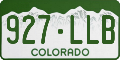 CO license plate 927LLB