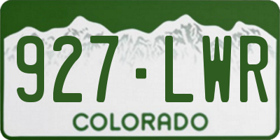 CO license plate 927LWR