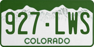 CO license plate 927LWS