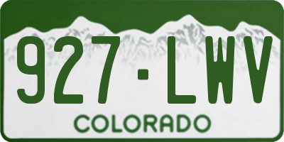 CO license plate 927LWV