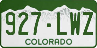 CO license plate 927LWZ