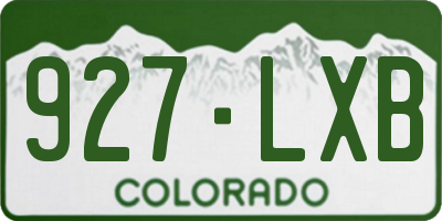 CO license plate 927LXB