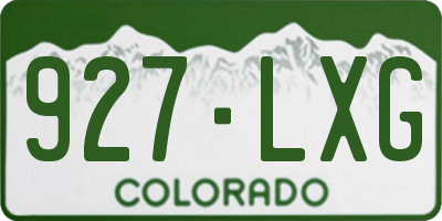 CO license plate 927LXG