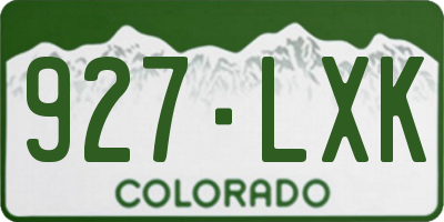 CO license plate 927LXK