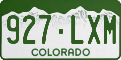 CO license plate 927LXM