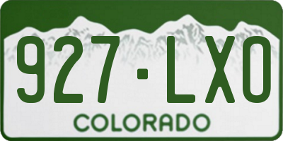 CO license plate 927LXO