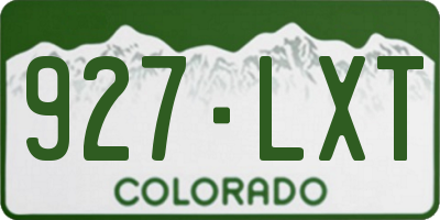 CO license plate 927LXT
