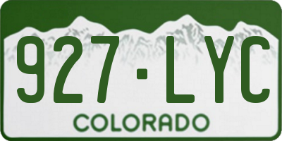 CO license plate 927LYC