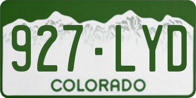 CO license plate 927LYD