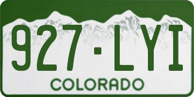 CO license plate 927LYI