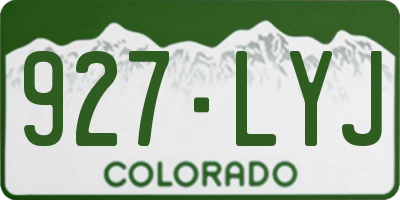 CO license plate 927LYJ